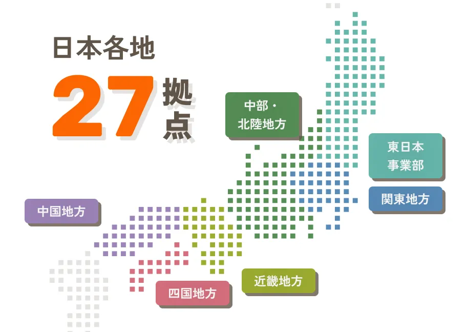 全国27拠点のネットワーク
